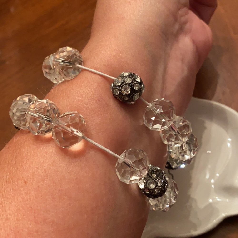 Two Vintage Givenchy Swarovski Crystal Bracelets - Picture 9 of 9